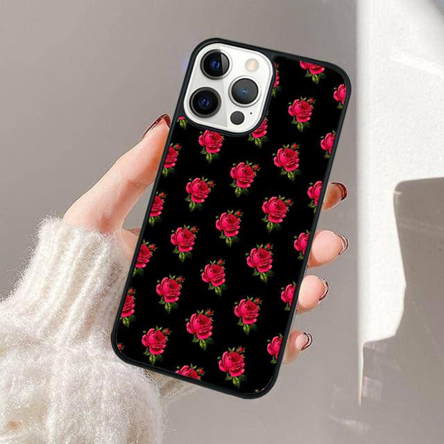 Bright Red Rose Flowers Phone Case For iPhone 17 Air 13 12 14 15 16  Cover For Apple 11 Pro Max Plus Coque