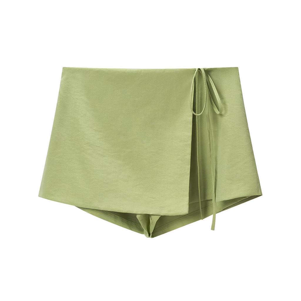 European and American Style, New Women's Clothing, Foreign Style Bow Decoration Neck Collar Top Bow Decoration Culottes