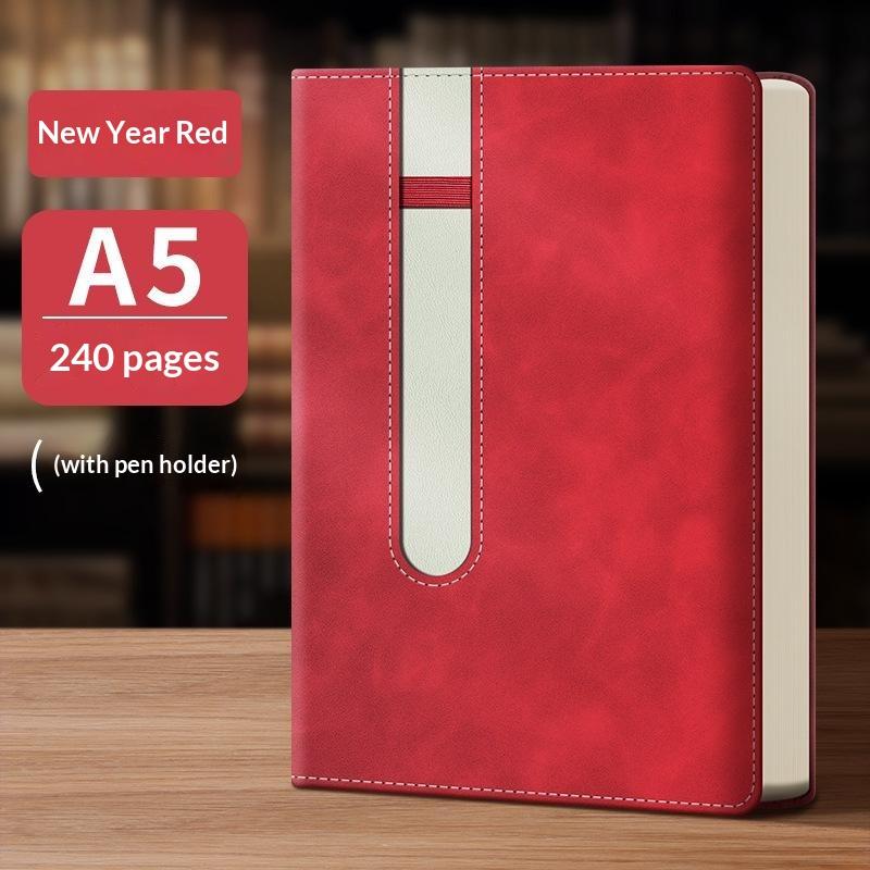 A5 B5 Notebook Pu Leather Notebook With Pen Holder Loop Thickened Suitable Journal For Work, Diary And Business