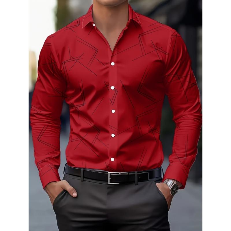 New European and American Style Men's Long Sleeved Spring Shirt Minimalist Line Business Casual Shirt High-End Menswear Clothing