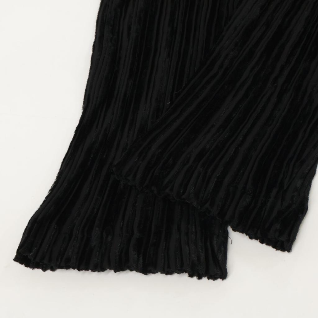 ISSEY MIYAKE Black IM24FJ981 Pleated Long Sleeve Top Rayon Polyester tops 2 blackUsed