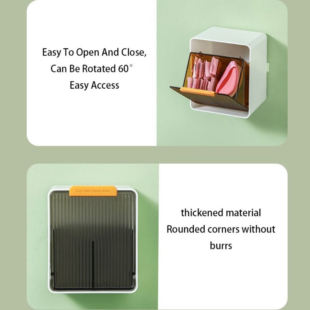 Free Punching Cotton Swab Storage Box with Lid Container Box Convenient Storage Drawer  Cotton Pad