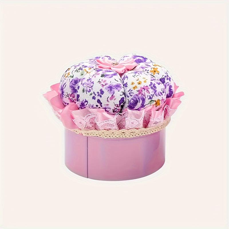 Floral Sewing Needle Insert, Storage Box with Pin Cushion Cover, Pin Holder Sewing Pin Organizer, for DIY Craft Hair Clip Daily Hand Sewing