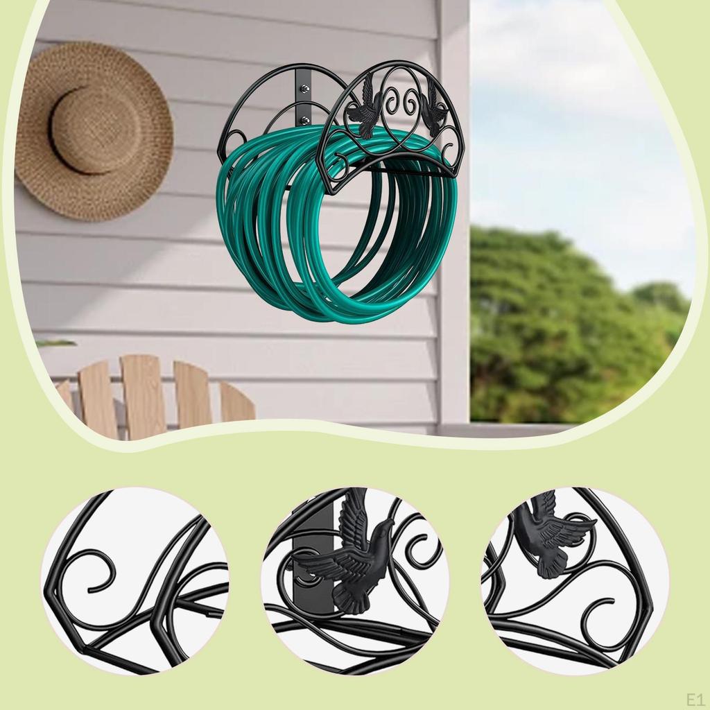 Metal Garden Hose Holder Hanger Easy to Install Heavy Duty Wall Mount Bracket for Terrace