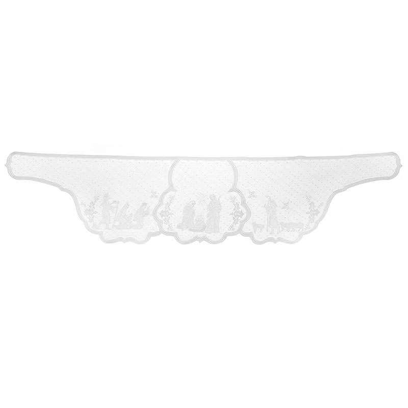 1PC Nativity Scene Mantle Cover Party Supplies Lace Pattern Christmas Fireplace Scarf Dinner White Holiday 50.8*228cm
