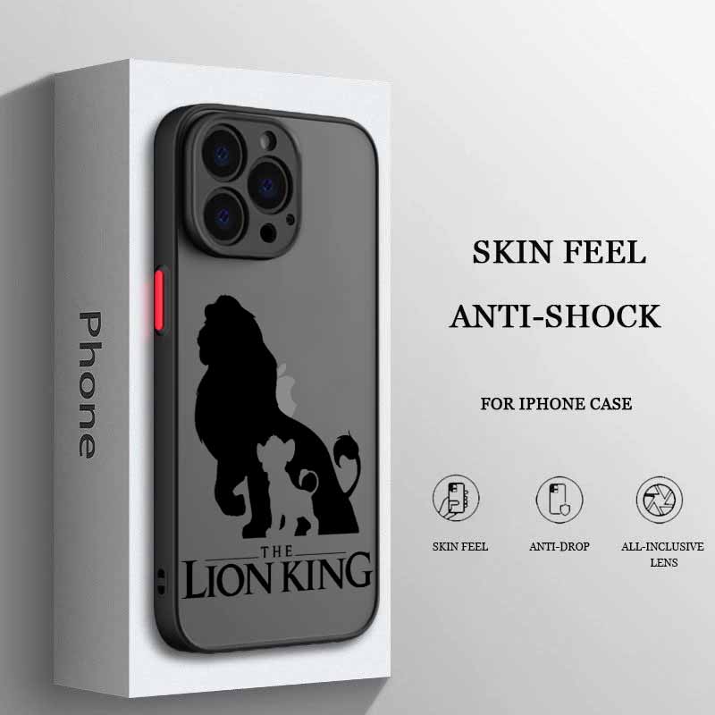Cute The Lion King For iPhone 17 Air 16E 16 15 14 13 12 11 8 7 Mini Pro Max Plus Frosted Translucent Soft Phone Case