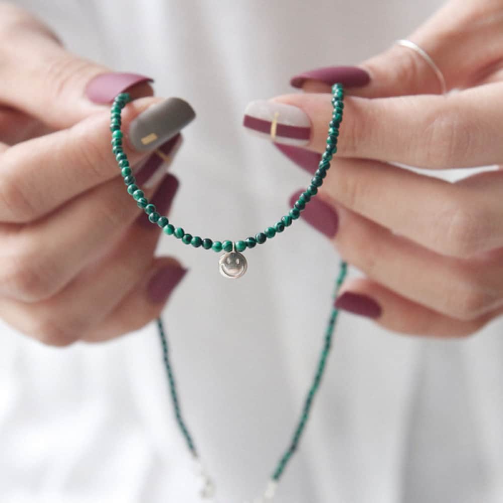 Bydaisy 02Sn036 Smile Pebble Stone Choker Necklace