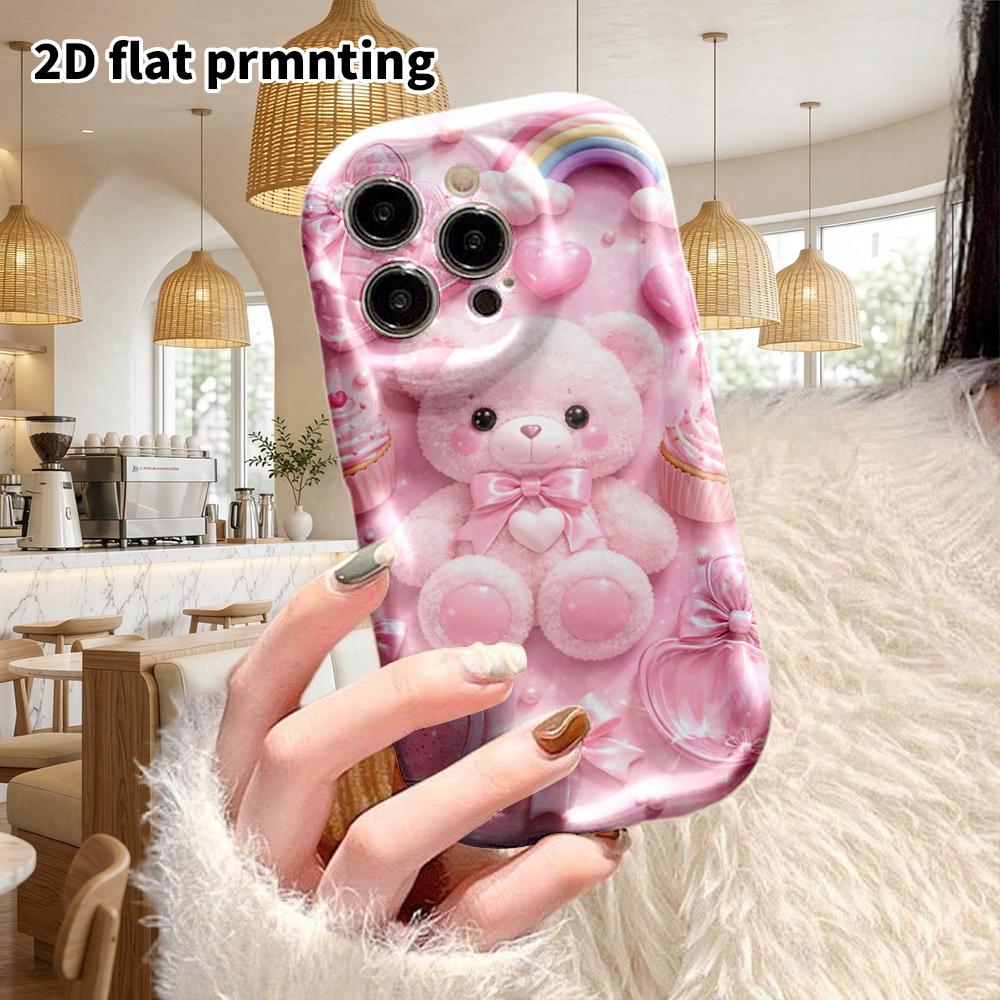 Phone Case: 2D Flat Design Suitable for iPhone 18, 17, 16, 15, 14, 13 Pro Protective Cases, Couple Style, Cute Little Bear, Christmas and Halloween Gi