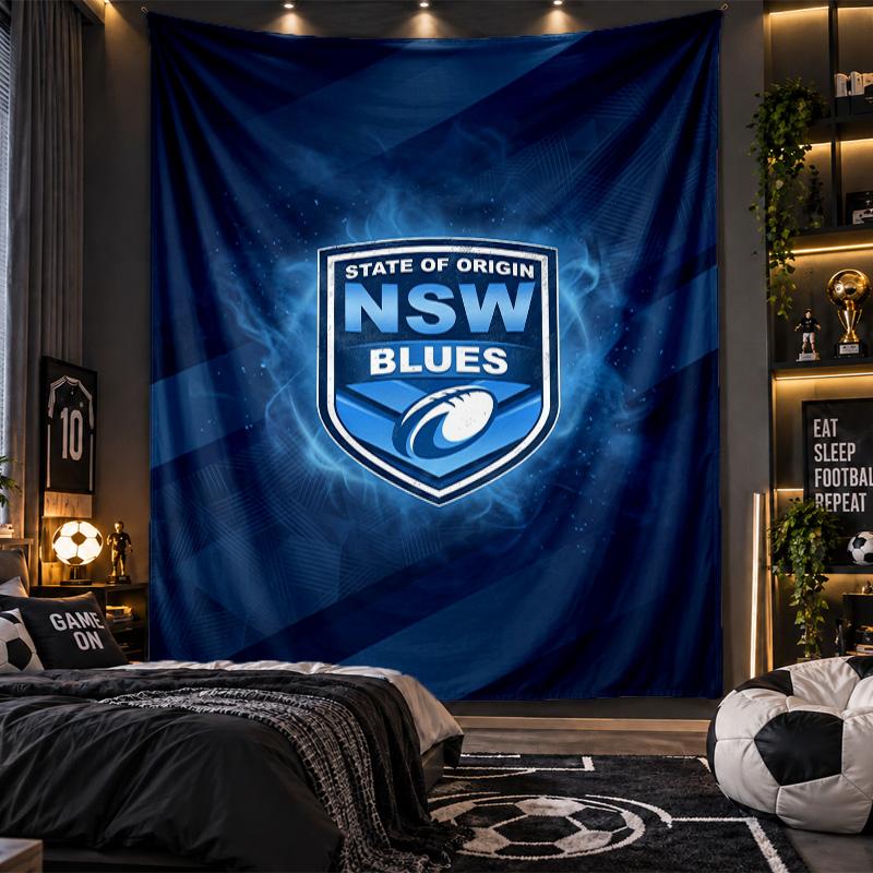 Wall Hanging Tapestry NSW Blues Print Cloth for Living Room Bedroom Home Decor