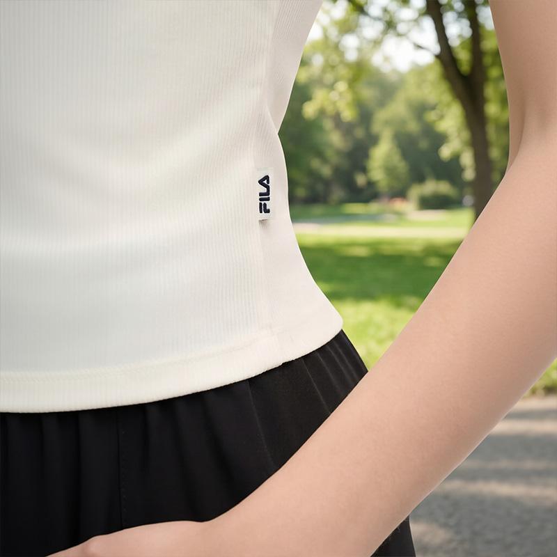 Fila Serie Originală Trendy Casual Versatil Maiou Femei topuri Nori-Ciuperci-Alb F11W529114FWT