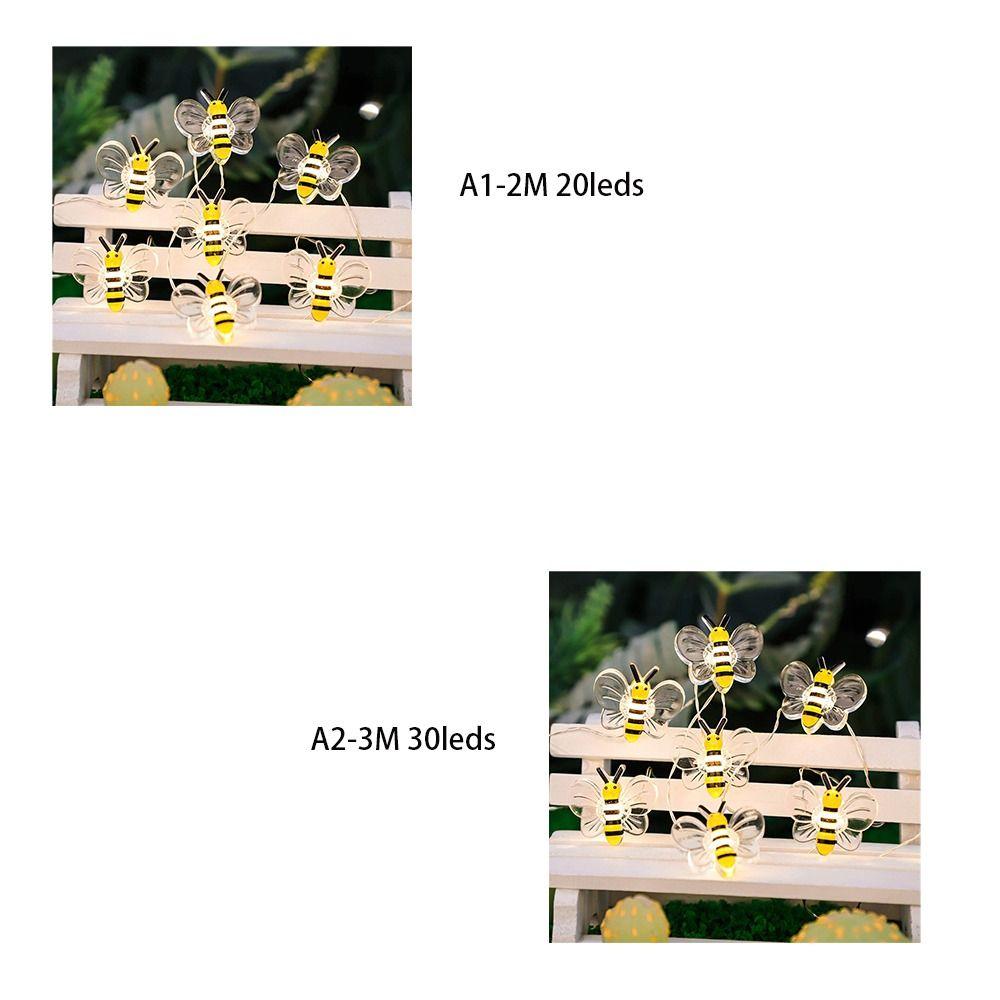 Cute Animal Atmosphere Lamp 2/3M Fairy Light Bee Shaped LED String Lights  Christmas Garlands