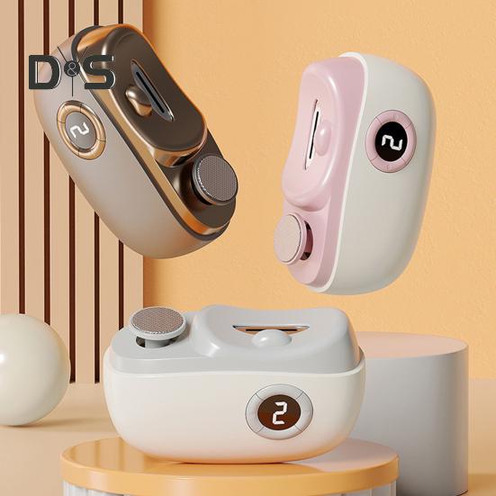 Elektrisk nagelklippare polerare med LED-lampa 3-hastigheter uppladdningsbar 2-i-1 automatisk nagelfil baby barn vuxna seniorer manikyr trimmer