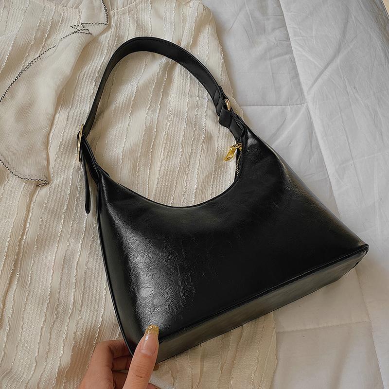 Vintage PU Leder Damen Schultertasche Trend Grüne Unterarmtaschen für Frauen Minimalistische Luxus Designer Kleine Handtasche