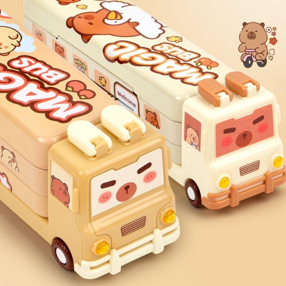 Capybara Pencil Case Bus Shape Stationery Organizer New Stationery Storage Box  Students
