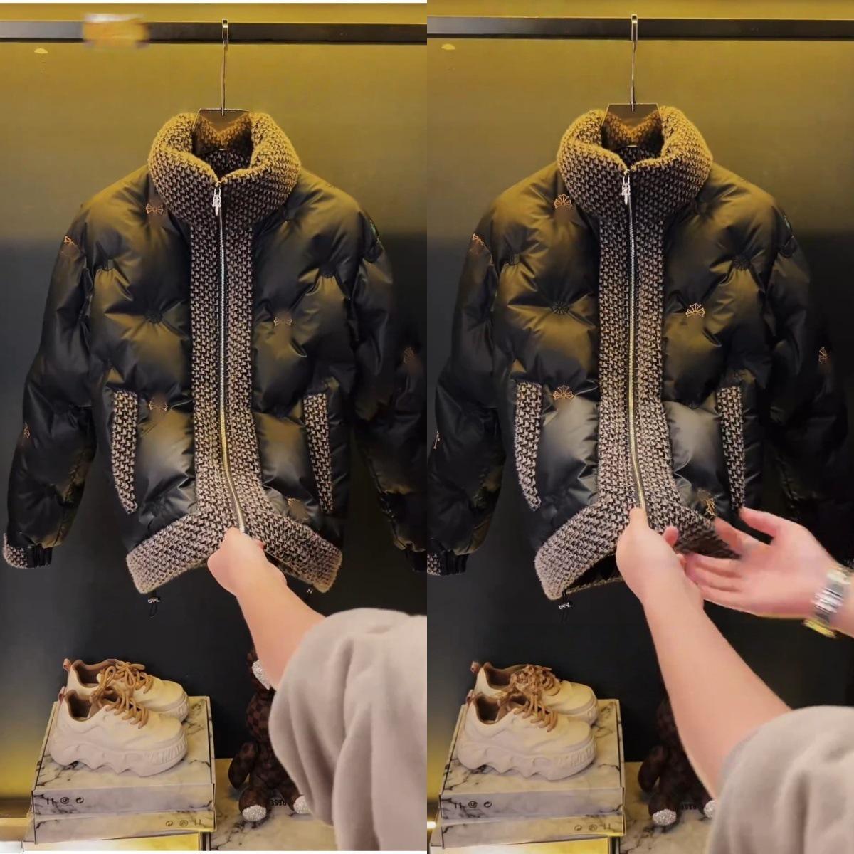 

Men s Warm Cotton Jacket: Trendy, Thick, Stand Collar, Light Luxury Winter Outerwear. M