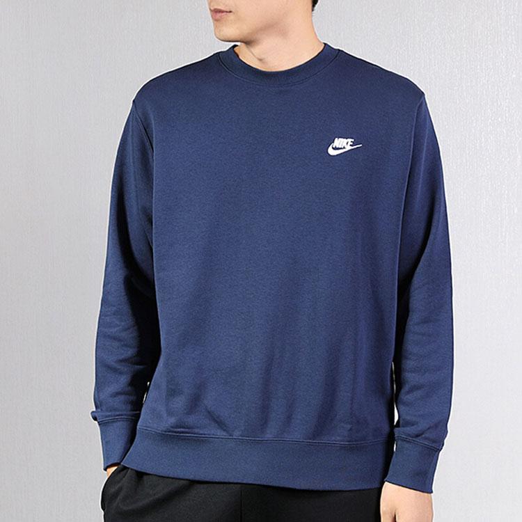 Nike Basic Logo Crew Neck Sweatshirt Men Tops Navy-Blue BV2667-410