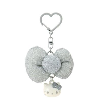 Sanrio Hello Kitty Ribbon Keychain Silver (I Love Hello Kitty ) Japan NEW
