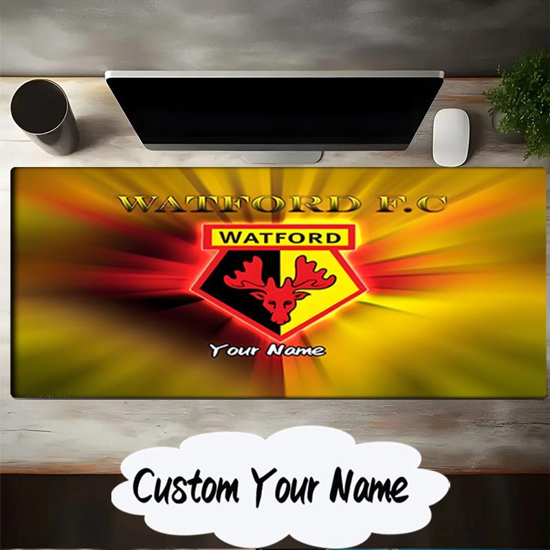 Custom Name Mouse Pad Watford Crest Design Mouse Pad, Gaming Mouse Pad, Keyboard Pad, Desk Decor for Computer Notebook Fan Birthday Gift