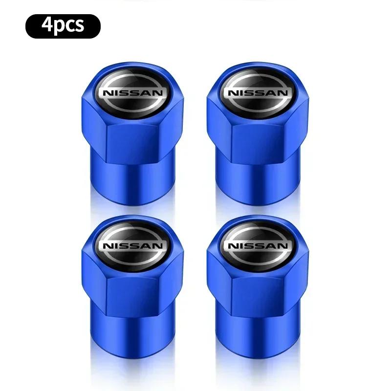 2025 Hot New For Nissan 4Pcs Fashion Metal Hexagonal Car Wheel Tire Valve Ventil Caps For Nissan Qashqai X J10 J11 Trail Tiida J