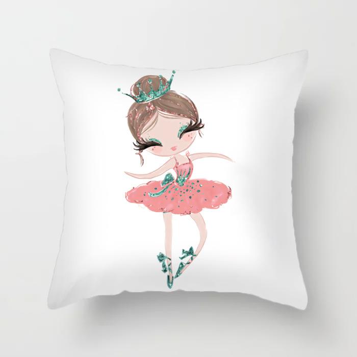 1Pcs Princess Ballerina 45x45cm Cushion Covers for Living Room Bedroom Home Decorative Sofa Cushion Case Car Throw Pillow