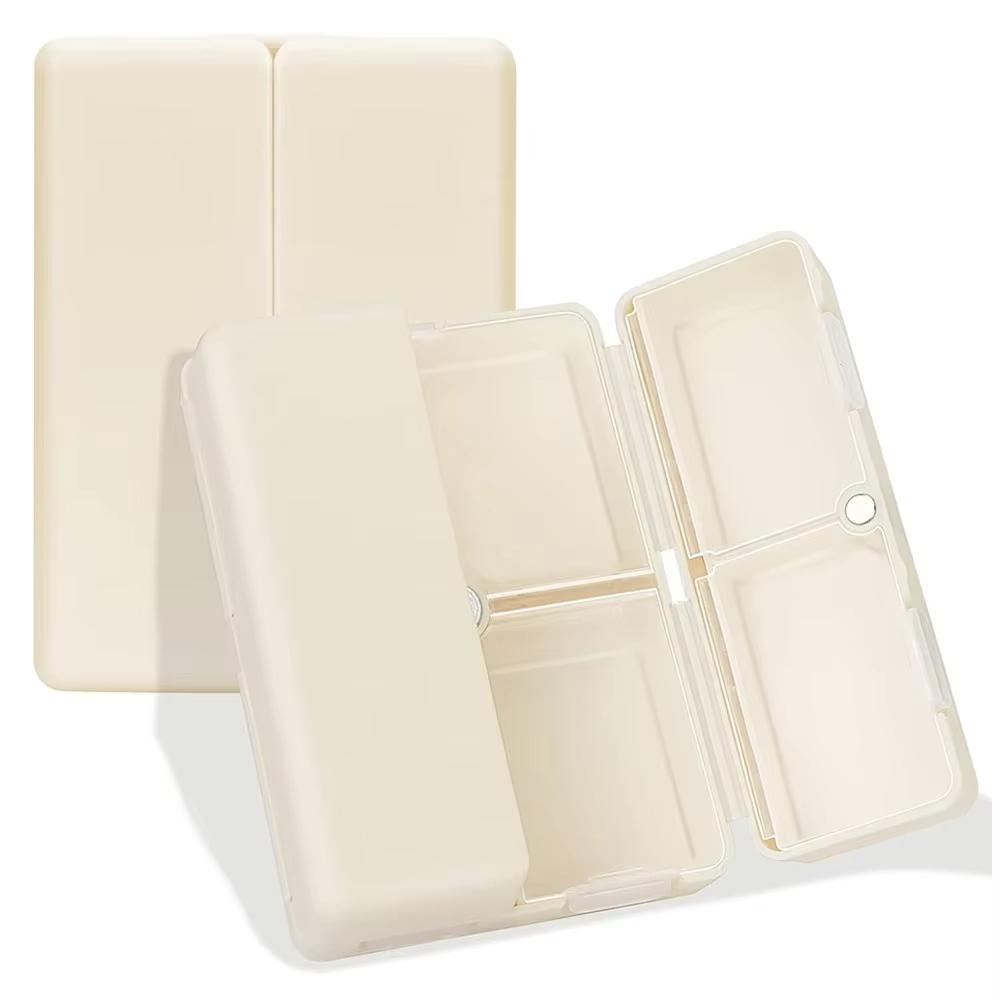 7Compartment Double Layer Magnetic Pill Box  Waterproof Dust Proof Moisture Proof Multifunction Travel Pill Organizer For Vitami