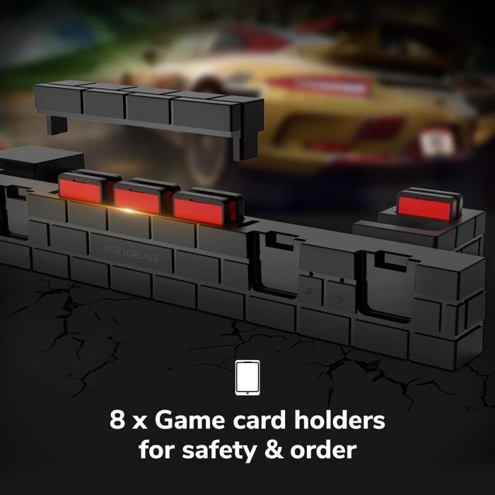 Egogear - USB Charging Station for Nintendo Switch - Suitable for 4 Joy-Cons + 8 Switch Game Storage - Charging Indicator