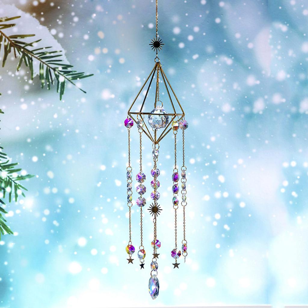 Crystal Suncatchers Window Hanging Ornament Prism Wind Chimes Pendants for Indoor and Garden Outside Wedding Decors