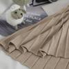 Autumn 2022 A-Line Knitted Midi Skirt: Lu Gong Style Flared Slimming Skirt with Pleats