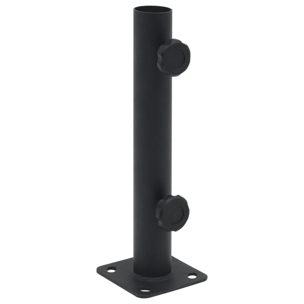 vidaXL Sun Umbrella Stand for Ø32/34/38 Mm Pole Matte Black Steel