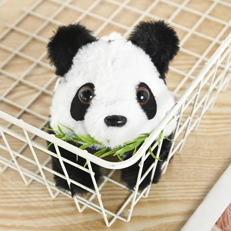 Children learn to climb toys 1PCS electric music simulation plush national treasure panda walking wag tail pet children's toys