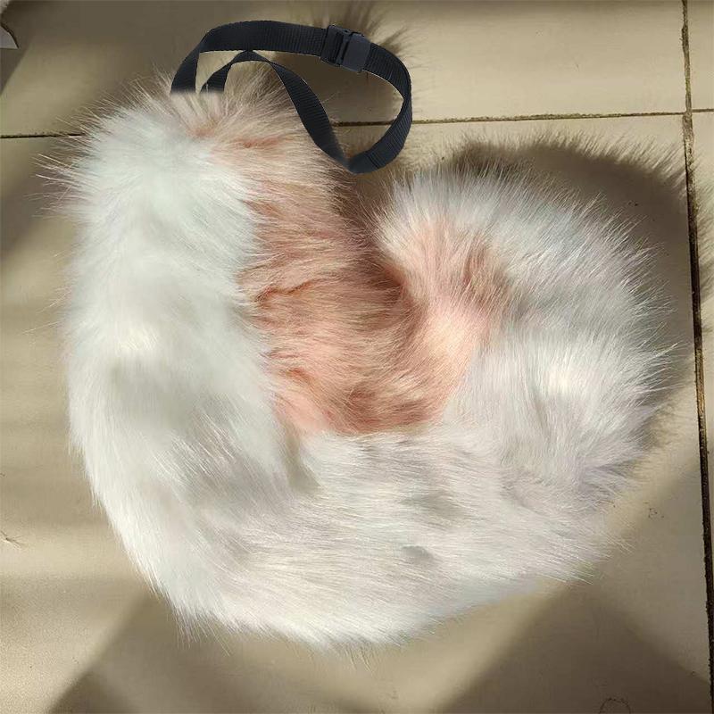 Flauschiger Großer Lockiger Shiba Inu Schwanz Wolfsschwanz Fursuit Schwanz Mädchen Plüsch Kunstfell Wolfsschwanz Kostüm Zubehör Anime Lolita Cosplay Zubehör One Size