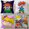 Classic Cartoon Rugrats Cushion Cover Soft  EasyWash Pillow Case  Versatile for Couch Bed Travel and Office