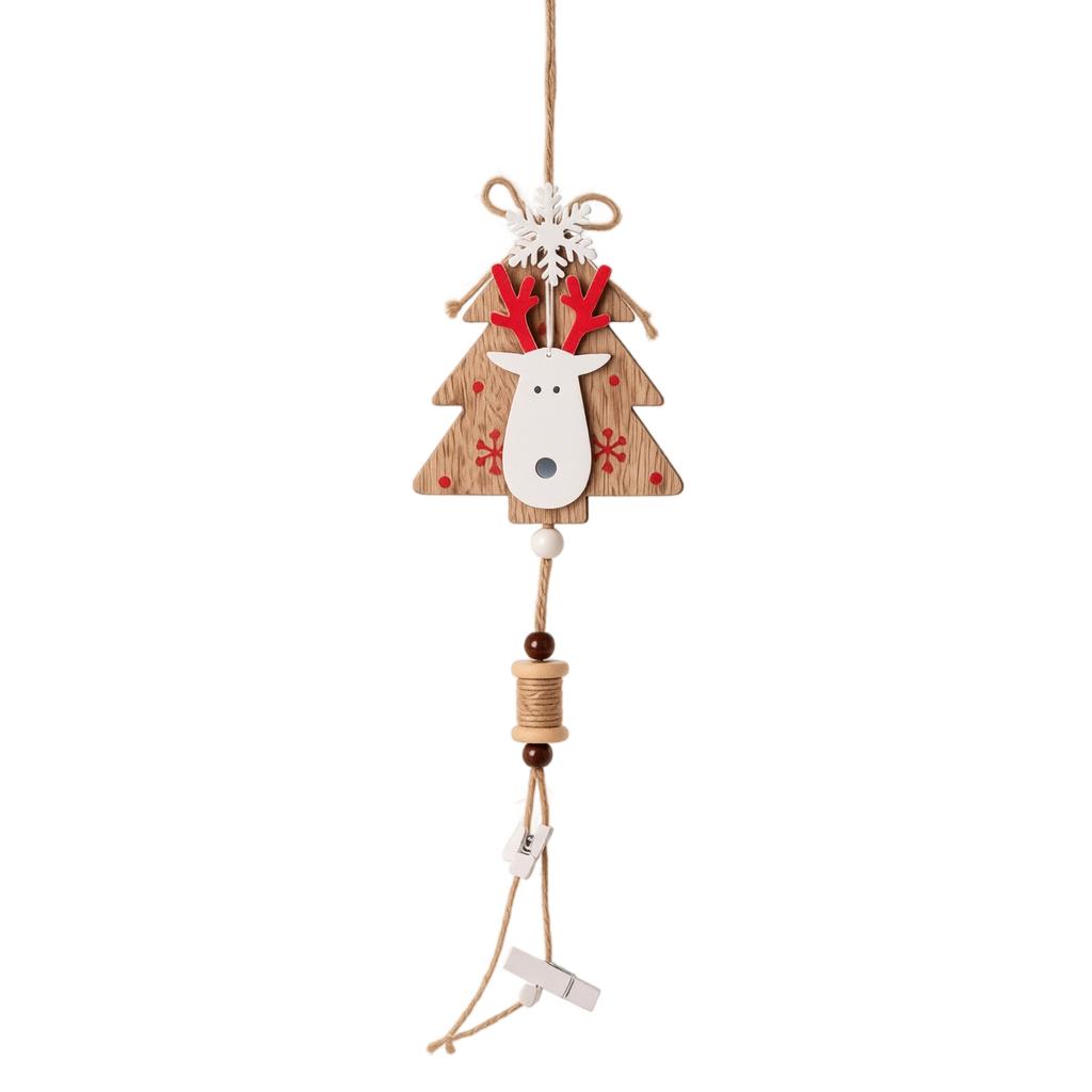 Wooden Christmas Tree Bell Hanging Ornament for Festive Holiday Decoration