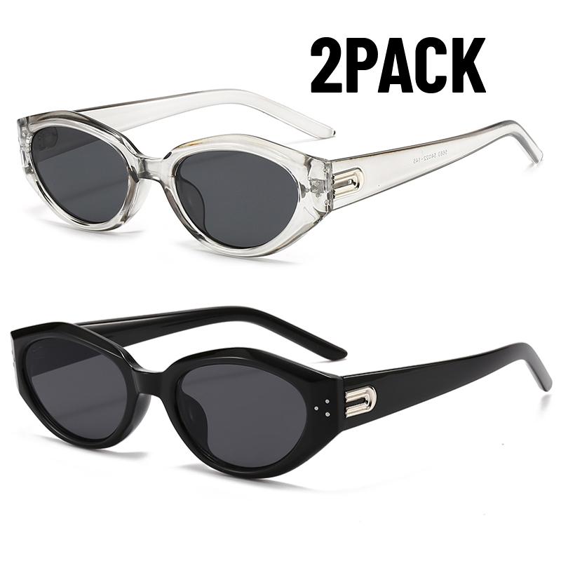 2PACK New Y2K Small Square Sunglasses Women Cat Eye Brand Sunglasses Fashion Trendy Outdoor Goggles Men Punk Sports Sun Glasses