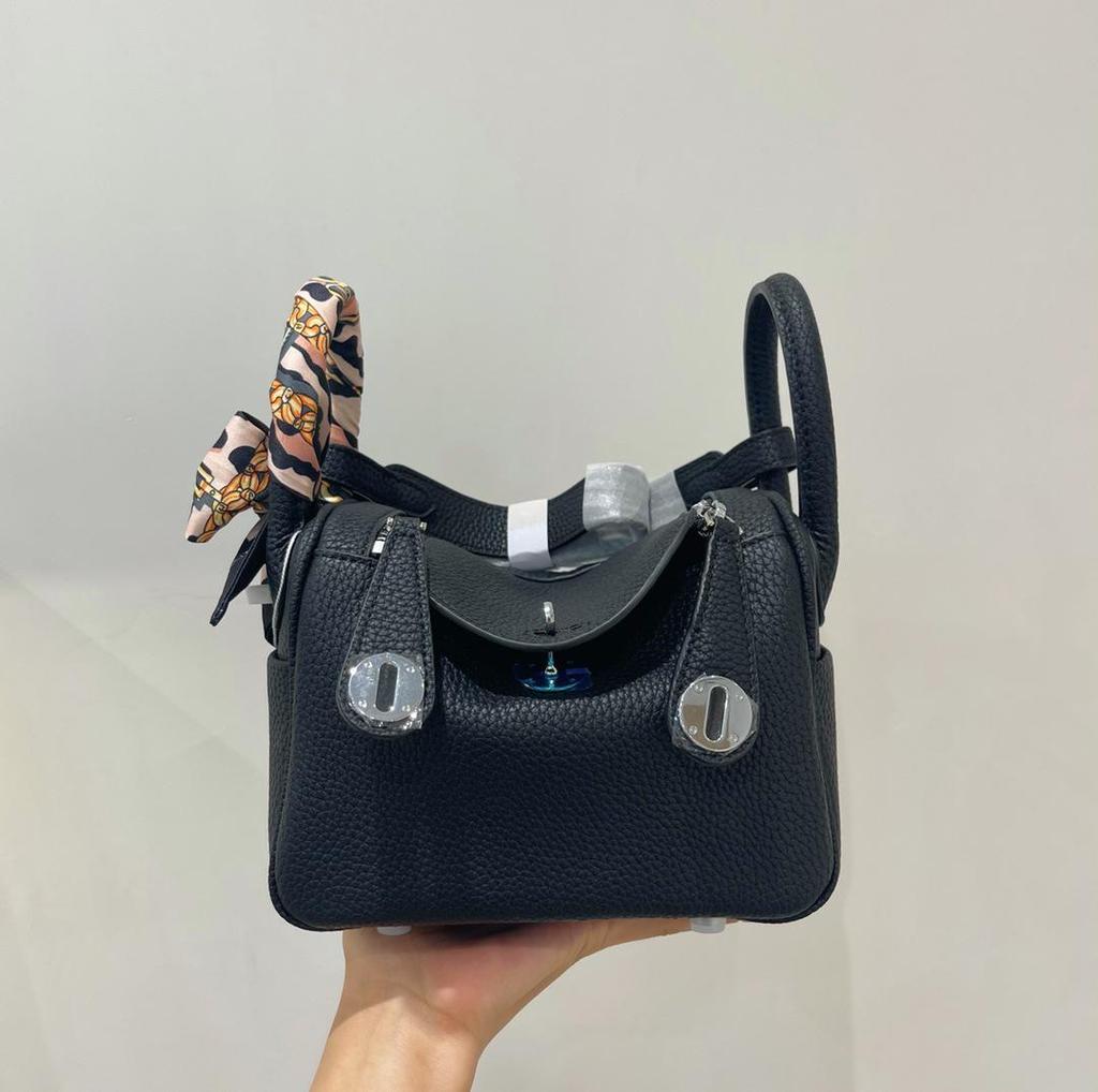 Bags 2024: New Women's Genuine Leather Lindy One-Shoulder Handbag & Crossbody Pillow Bag
