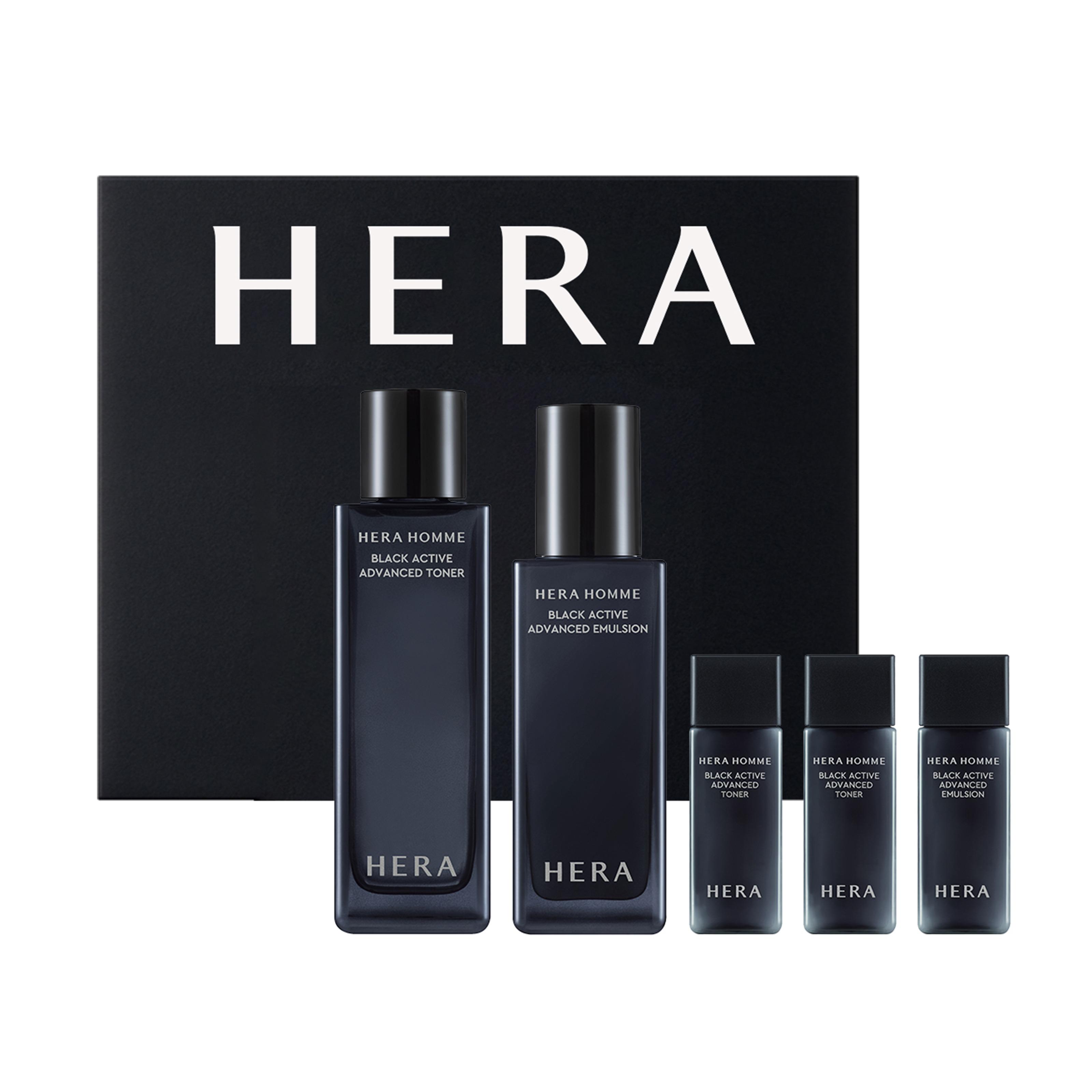 HERA Homme Black Active 2-Step Skincare Set (Skin Toner + Emulsion)