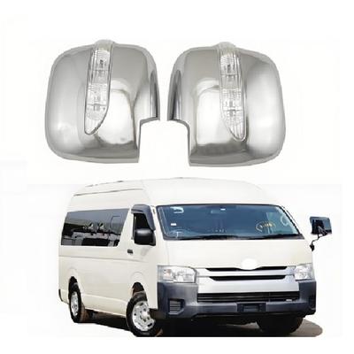 For 2006-2018 Toyota Hiace Commuter ABS Chrome LED Light Side Mirror Cover Trim