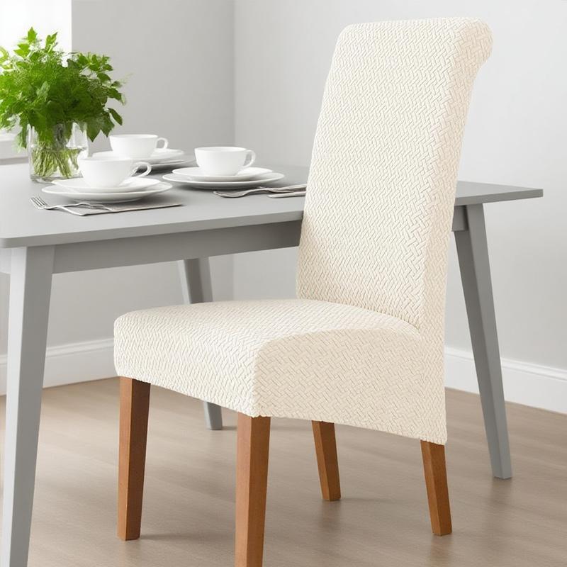 Xl Jacquard Chair Covers For Dining Room Elastic Stretch Chair Slipcover