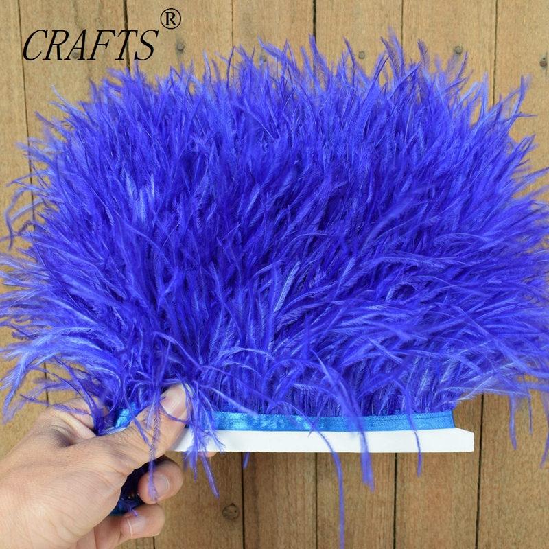 FeatherHigh quality fluffy ostrich feather trimming cloth sideband 5M 10M long DIY clothing accessories decorative accessories 8-11cm