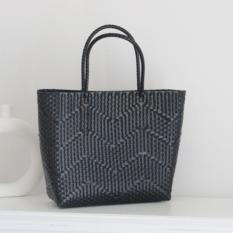 

Французский стиль Плетеная сумка Соломенная сумка Женская Лето 2024 Новинка Морской отдых Пляжная На плечо Ротанг Художественная сумка-ведро Black small size