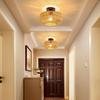 JOYINLED Ceiling Lights Rattan Chandelier Light Fixture Hand Woven Fixture Flush Mount For Hallway Bedroom Kitchen Living Room