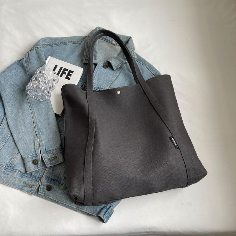 

2025 Trendy Lightweight Canvas Shoulder Bag for Women – Versatile & Large for College Students