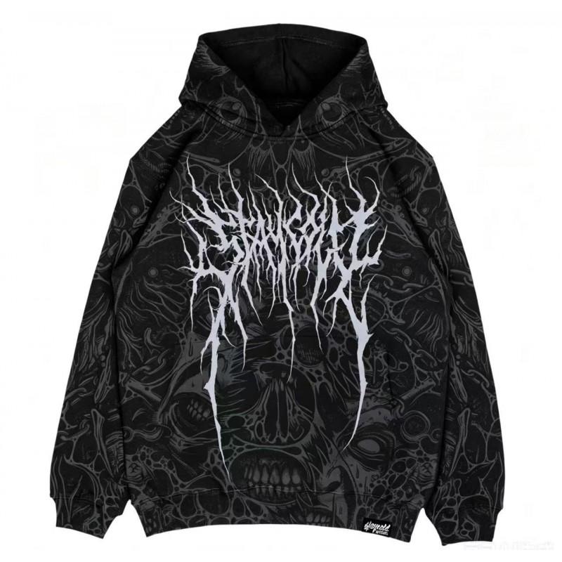 Unisex Hooded Pullover Sweatshirt With 3D Digital Print Streetwear Hip Hop Style Loose Fit Long Sleeve