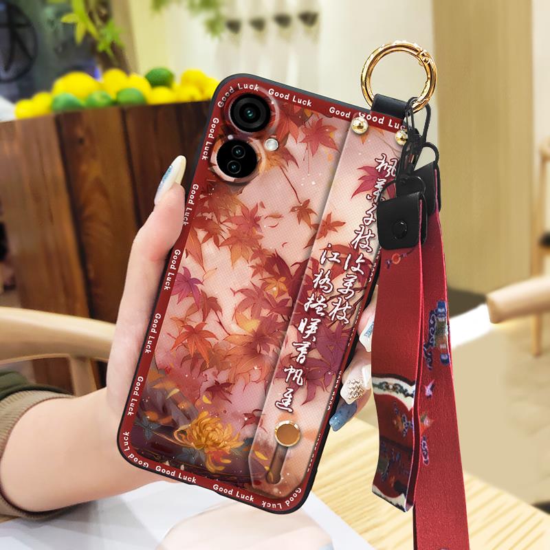 Wristband Dirt-resistant Phone Case For Tecno Camon19/19Pro 4G Silicone Waterproof Shockproof Protective Elderly lady