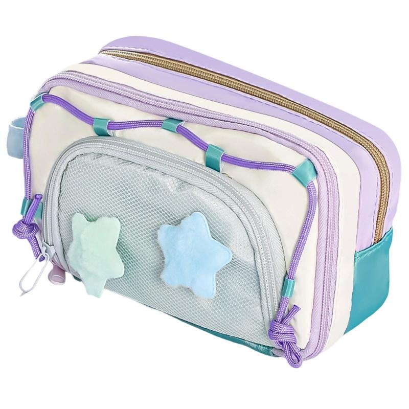 Large Capacity Pencil Case Fabric Pencils Bag Multi Compartments Pen Pouches Big Capacity Pens Organiser for Student