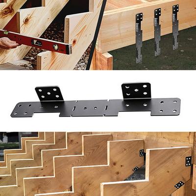 10 Stück Treppenwange Hängehalterung Schwerlast 18 Gauge Verstellbare Terrassentreppenwange Hängehalterung Metallverbinder für 2x12 Treppenwange