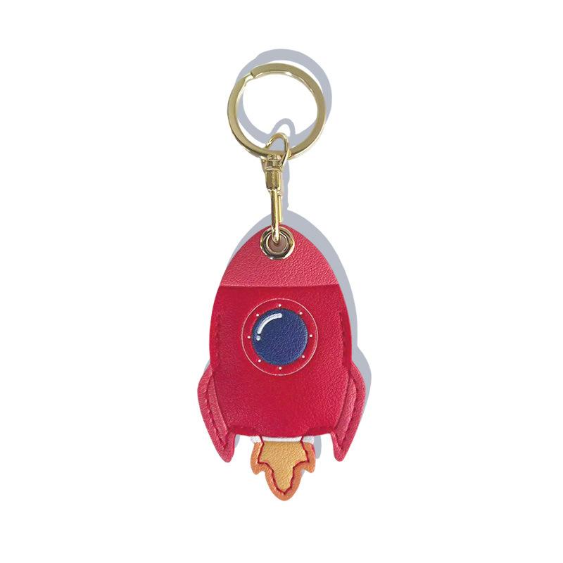 Creative -Shaped Leather Access Card Holder Keychain for ID Badges and Keys