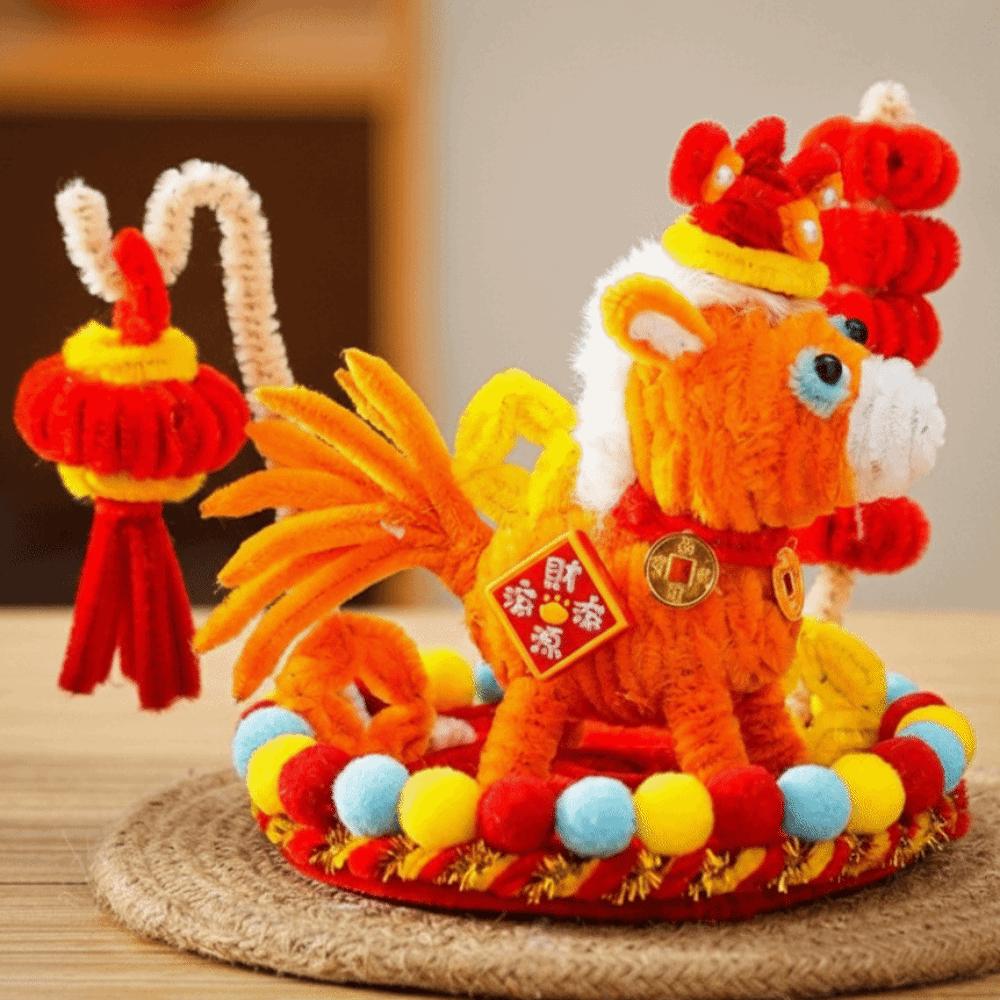 Handmade Horse Desk Pendant Cartoon Cute Creative DIY Twister Stick Unfinished DIY Material Kit Lunar New Year Horse Decoration