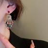 Bohemian Rhinestone Crystal Flower Tassel Silver Earrings - Vintage Ethnic High-End Jewelry