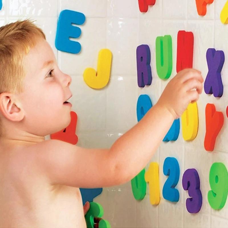 36PcsSet Alphanumeric Letter Bath Toy 3D Puzzle Baby Bath Toys Soft EVA Kids Baby Water Toys For Bathroom Early Educational Toy